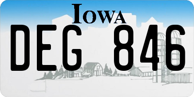 IA license plate DEG846