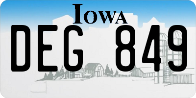 IA license plate DEG849
