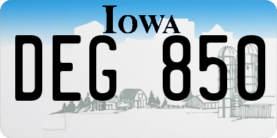 IA license plate DEG850