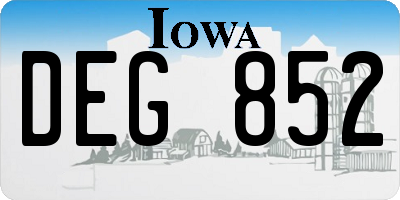 IA license plate DEG852