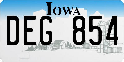 IA license plate DEG854