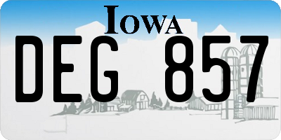 IA license plate DEG857