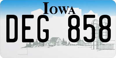 IA license plate DEG858