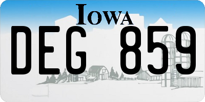 IA license plate DEG859