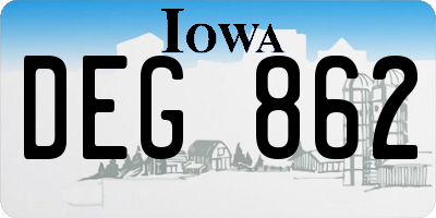 IA license plate DEG862