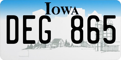 IA license plate DEG865