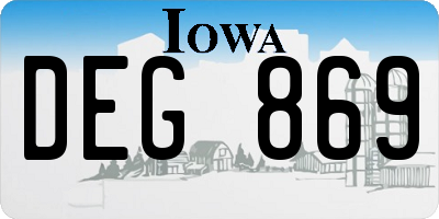 IA license plate DEG869