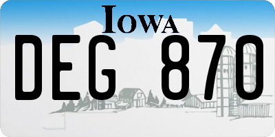 IA license plate DEG870