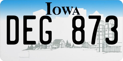 IA license plate DEG873