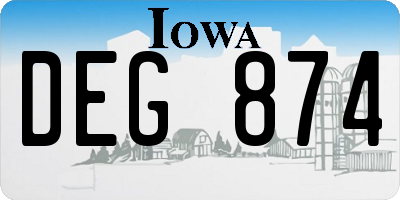 IA license plate DEG874