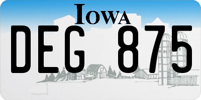 IA license plate DEG875