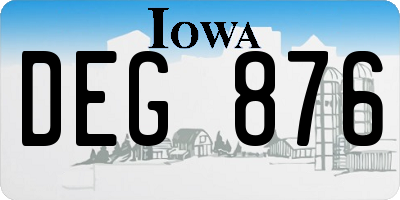 IA license plate DEG876