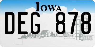 IA license plate DEG878