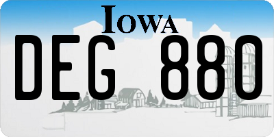 IA license plate DEG880