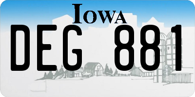 IA license plate DEG881
