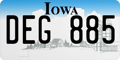 IA license plate DEG885