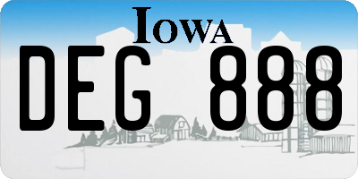 IA license plate DEG888