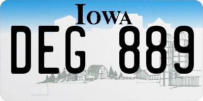 IA license plate DEG889