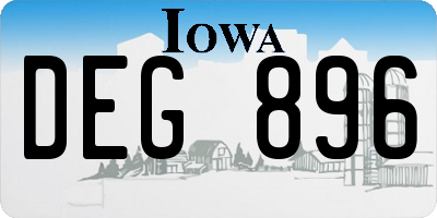 IA license plate DEG896