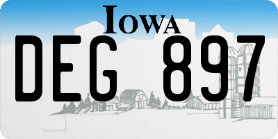 IA license plate DEG897