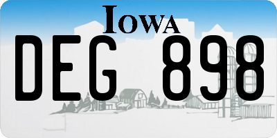 IA license plate DEG898
