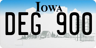 IA license plate DEG900