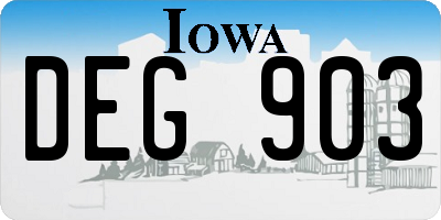IA license plate DEG903