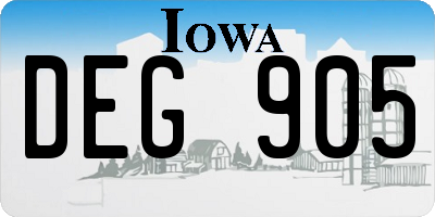 IA license plate DEG905