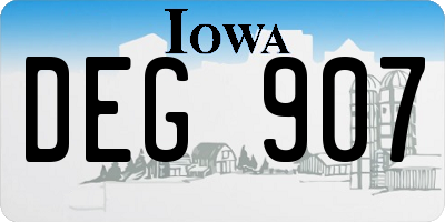 IA license plate DEG907