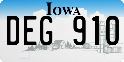 IA license plate DEG910