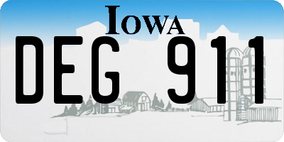 IA license plate DEG911