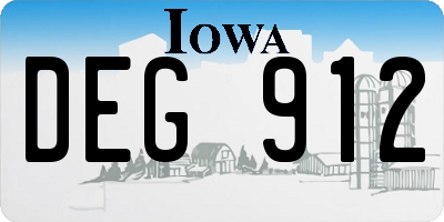 IA license plate DEG912