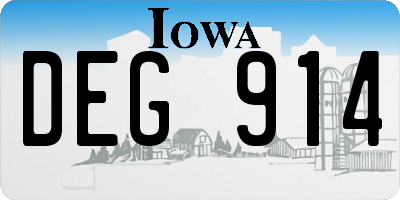 IA license plate DEG914