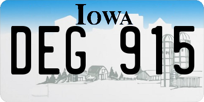 IA license plate DEG915