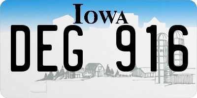 IA license plate DEG916