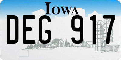 IA license plate DEG917