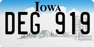 IA license plate DEG919