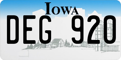 IA license plate DEG920