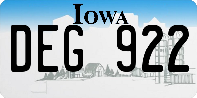 IA license plate DEG922