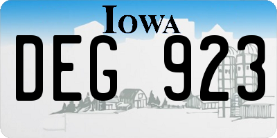 IA license plate DEG923