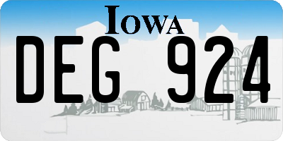 IA license plate DEG924