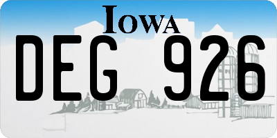 IA license plate DEG926