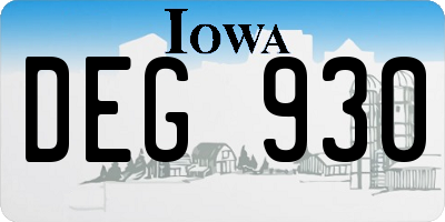 IA license plate DEG930