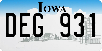 IA license plate DEG931