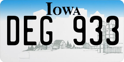 IA license plate DEG933