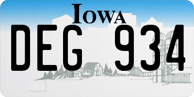 IA license plate DEG934