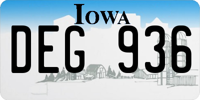 IA license plate DEG936