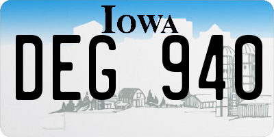 IA license plate DEG940
