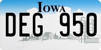 IA license plate DEG950