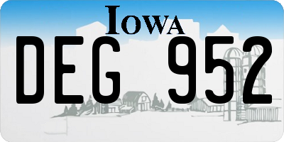 IA license plate DEG952